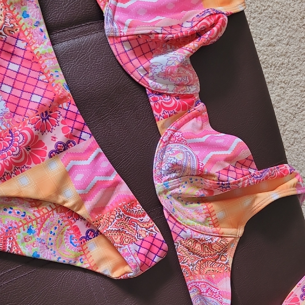 Patchwork Pink Bikini Set - image 4